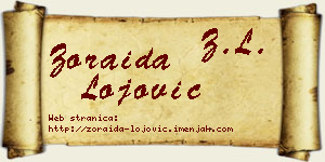 Zoraida Lojović vizit kartica